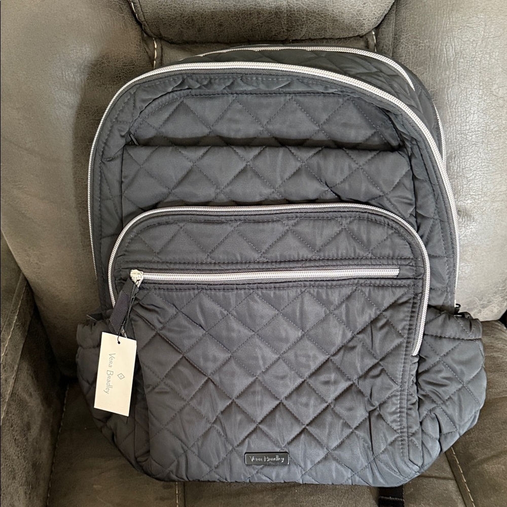 Vera Bradley Charcoal Quilted Backpack